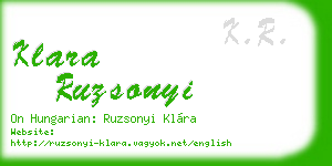 klara ruzsonyi business card